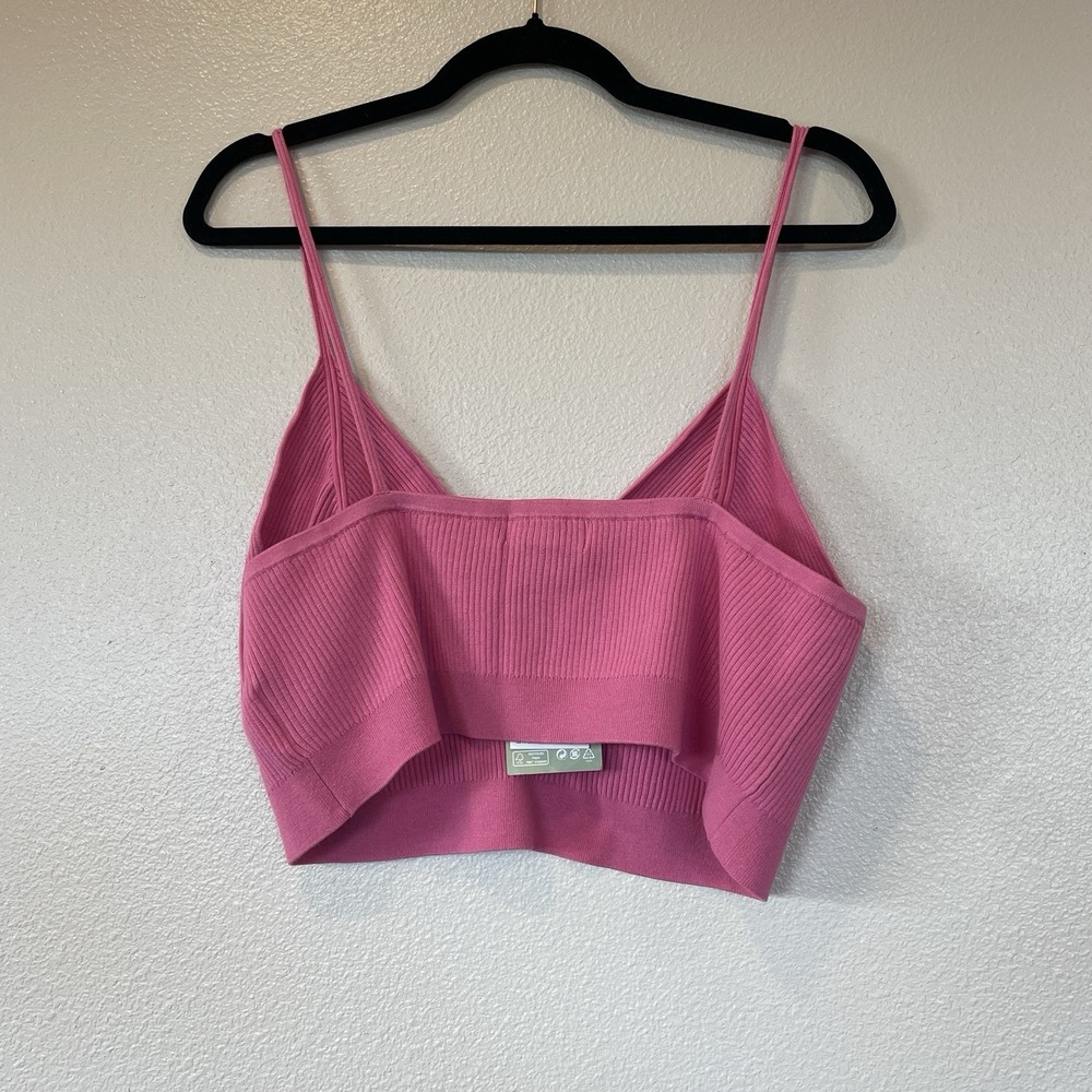 H&M Viscose Blend Crop Top Pink - Picture 5 of 6